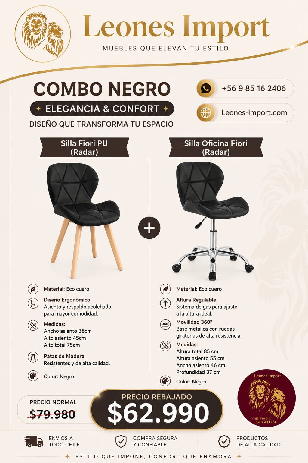 Combo Silla Magnus + Silla de Oficina Magnus - Imagen 2