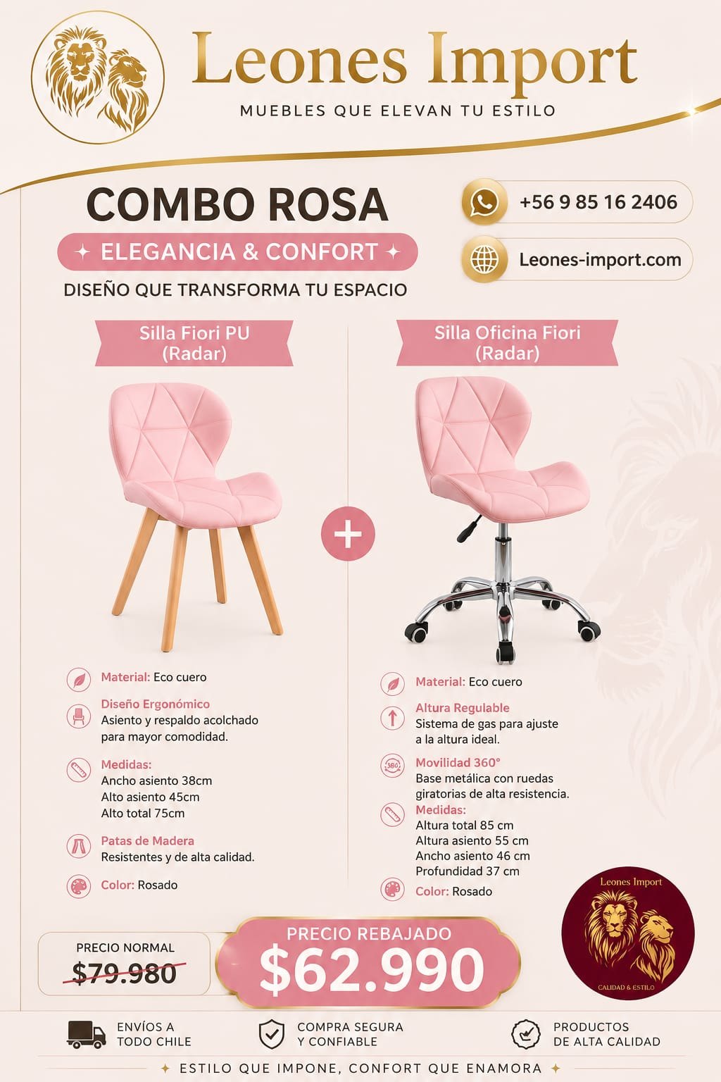 Combo Silla Magnus + Silla de Oficina Magnus - Imagen 3