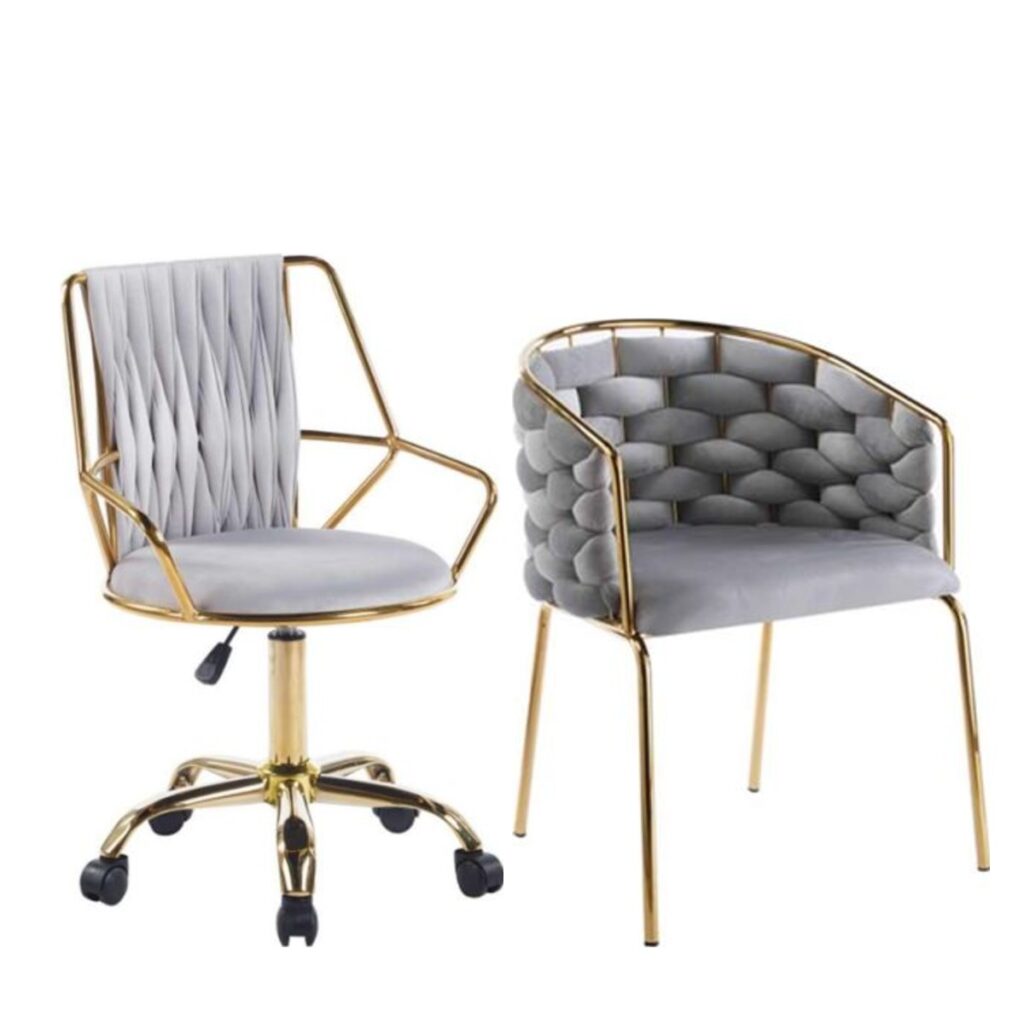 Combo Gris: Silla de Oficina Fiore + Sitial Monet (Gris)