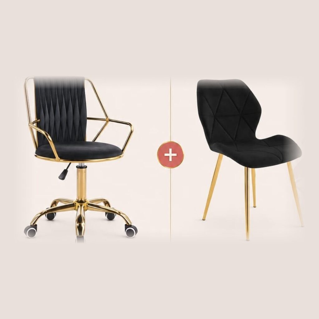 Combo Oficina: Silla de Oficina Fiore + Silla Magnus Top Felpa (Negro)