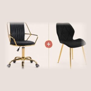 Combo Oficina: Silla de Oficina Fiore + Silla Magnus Top Felpa (Negro)