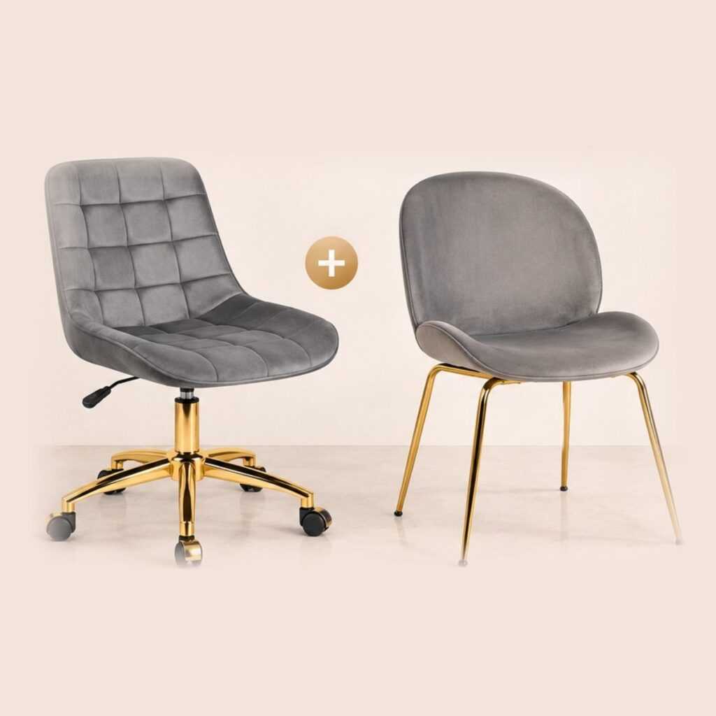 Combo Oficina: Silla de Oficina Royal Top Gold + Silla Beetle (Gris)