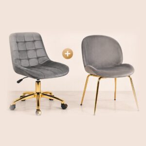 Combo Oficina: Silla de Oficina Royal Top Gold + Silla Beetle (Gris)