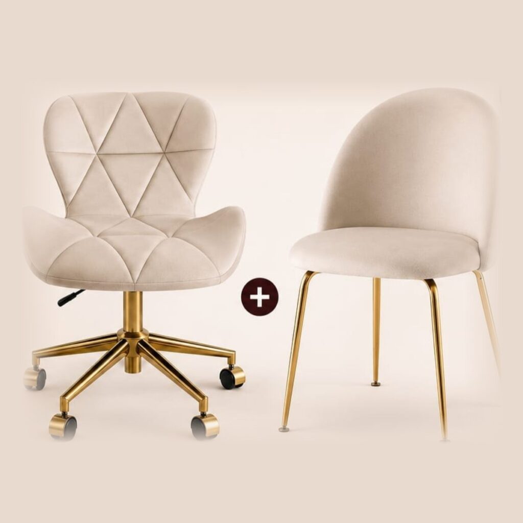 Combo Elegancia: Silla Serena + Silla de Oficina Magnus Gold