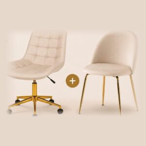 Combo Elegancia: Silla Serena + Silla de Oficina Royal Top Gold