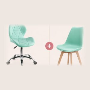 Combo Silla Tulip + Silla de Oficina Magnus