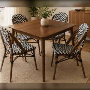 Juego de Comedor Vema + 4 Sillas Parisina Zig Zag